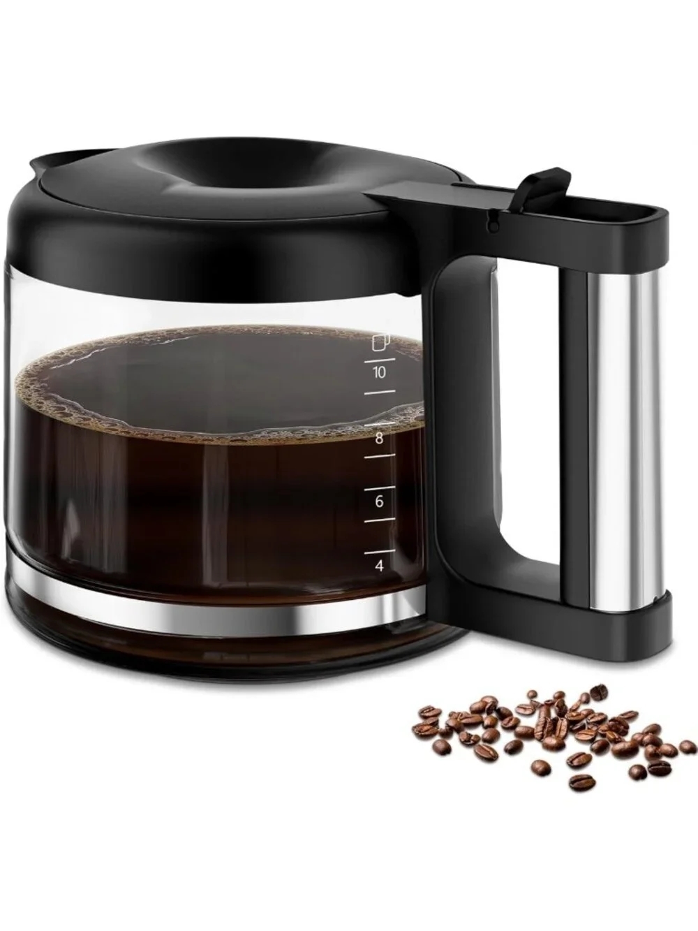 10-Cup Glass Coffee Pot Carafe for Espresso Machines, Compatible with Multiple